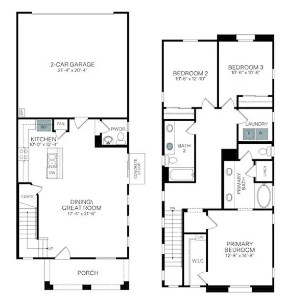 2D floor plan layout of this home in Ironwood Villages at North Creek, Queen Creek, AZ (Image 4).
