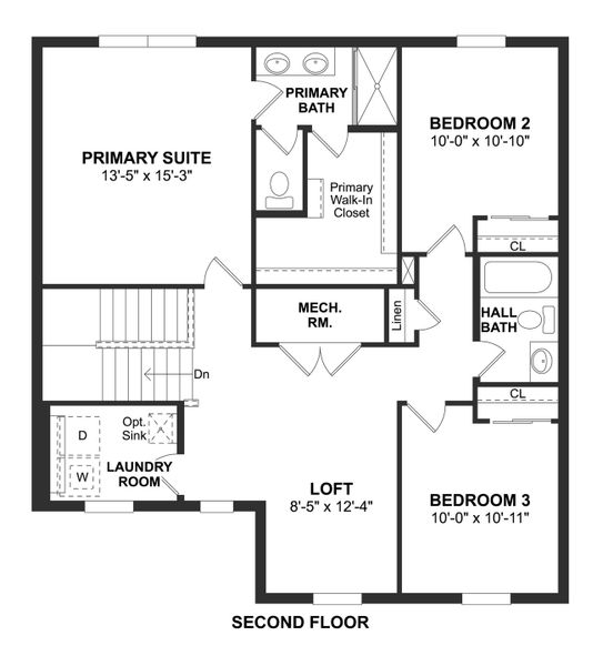 2D floor plan layout for the Magdalena by K. Hovnanian® Homes in Aspire at Morningside, Fort Pierce, FL (Image 4).