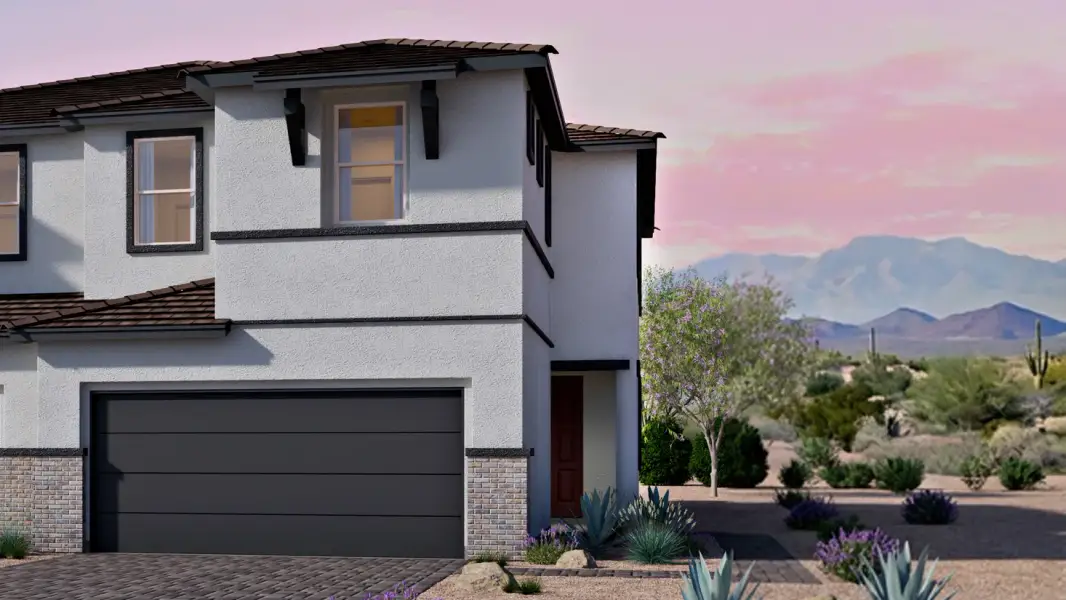 Representative exterior photo of a completed home built from the Little Rock by D.R. Horton in Upper Canyon, Phoenix, AZ (Image 9). Representative exterior photo of a completed home built from the Little Rock by D.R. Horton in Upper Canyon, Phoenix, AZ (Image 9).