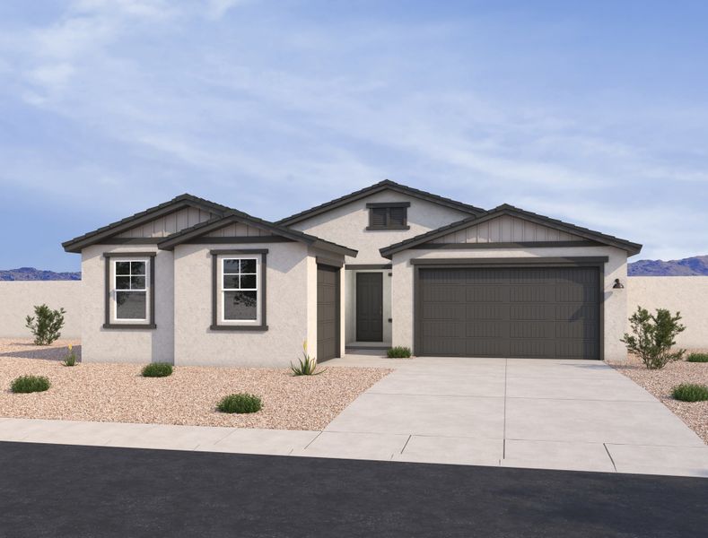 Farmhouse exterior elevation rendering Farmhouse exterior elevation rendering