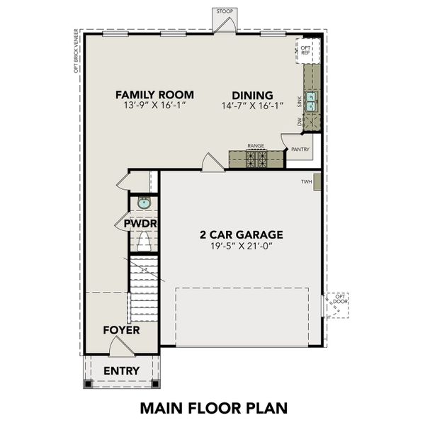 2D floor plan layout for the The Trinity A by Davidson Homes LLC in Agave, San Antonio, TX (Image 3).