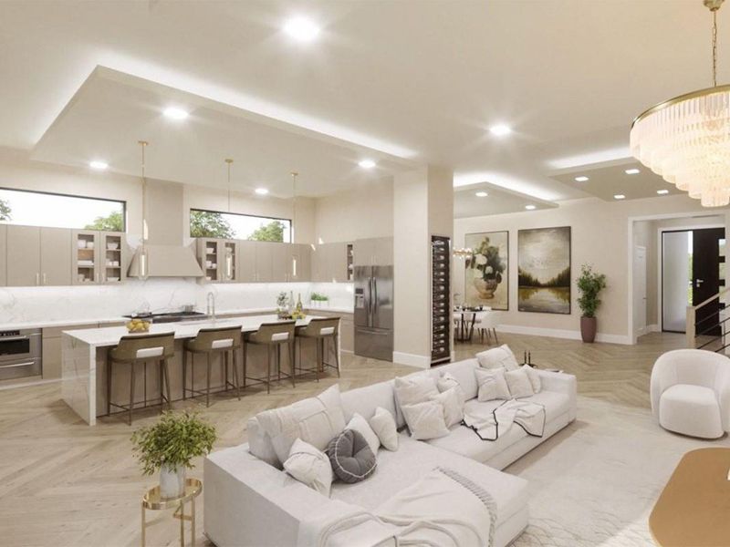 Looking back to kitchen