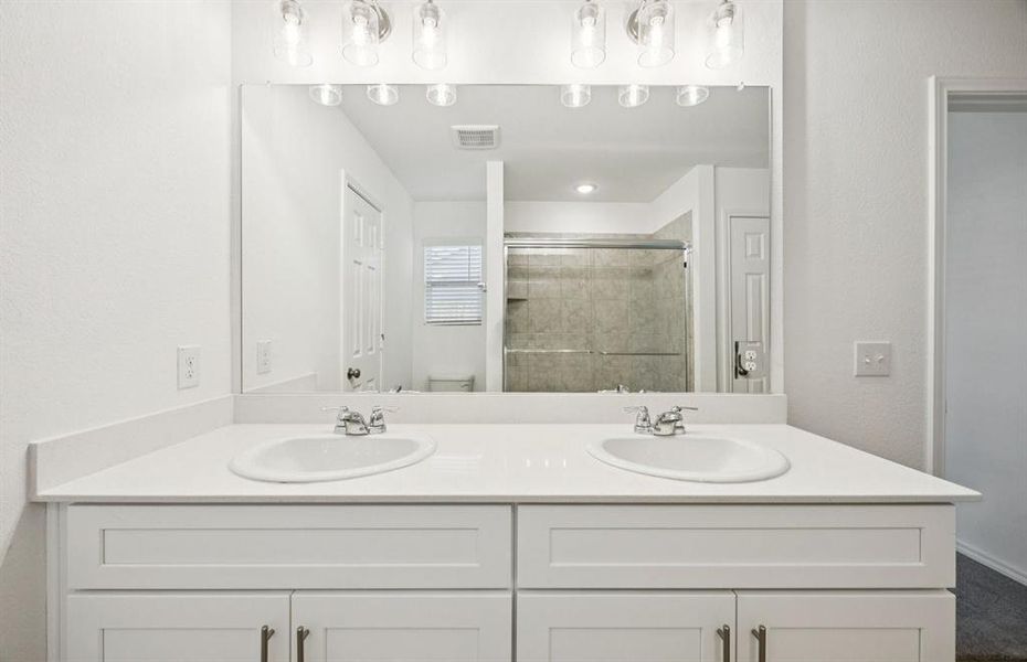 Owner's private bathroom with double vanity Owner's private bathroom with double vanity