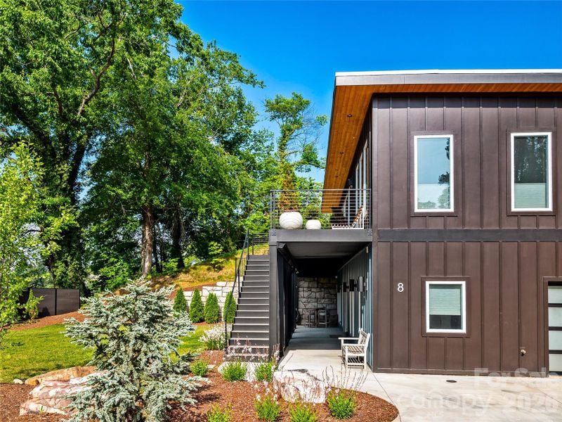 Exterior details and patio area of a home in , Asheville (Image 23).