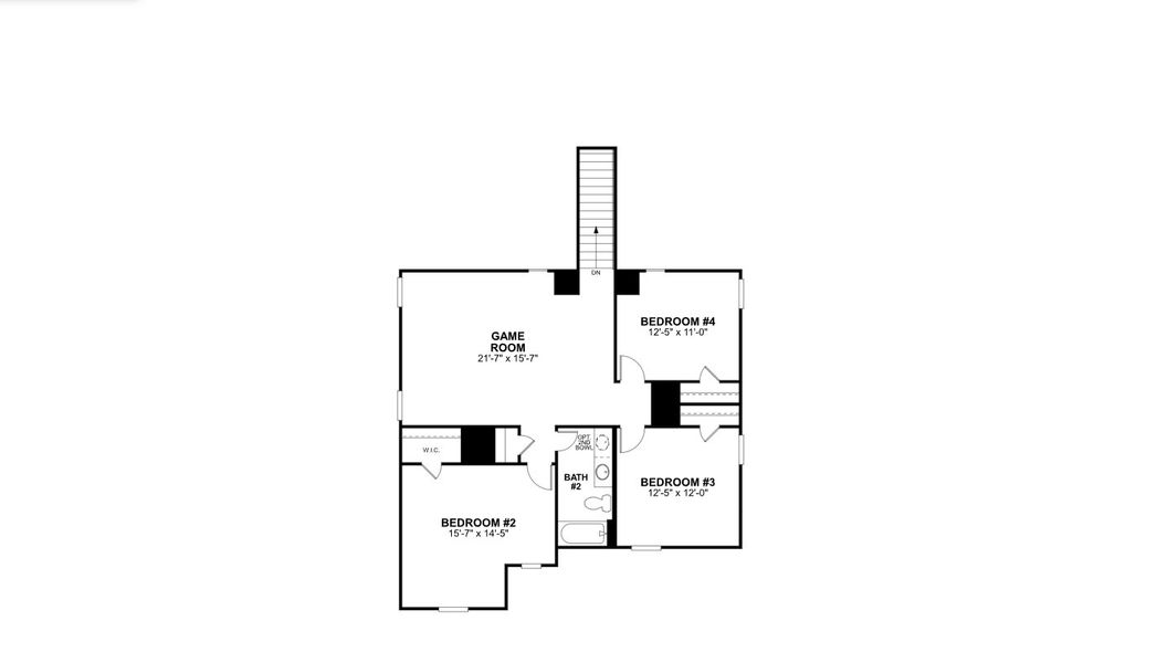 2D floor plan layout for the Harrison by M/I Homes in Hallimore Ranch, Rosenberg, TX (Image 3).