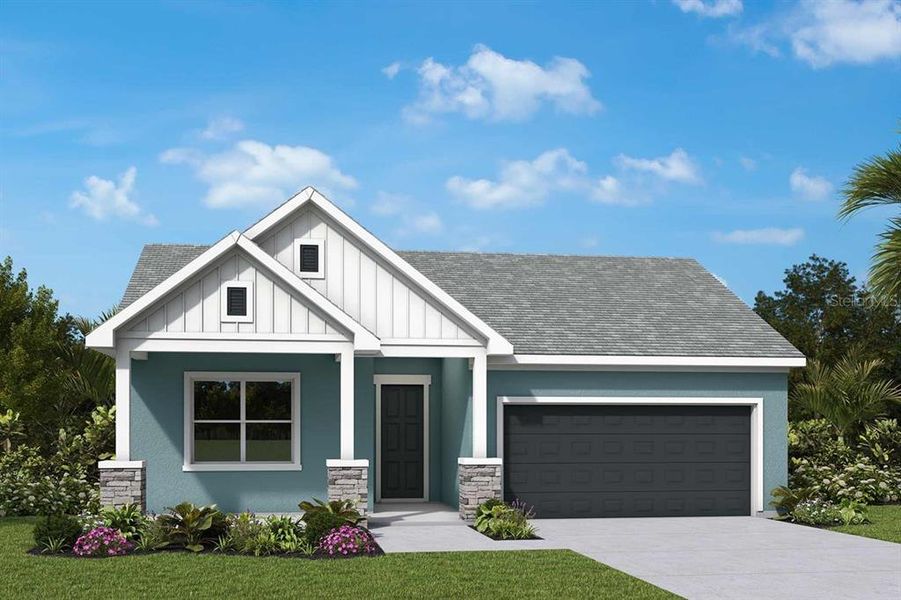 Front exterior of a new home in Waterset Classic Series, Apollo Beach, FL, highlighting curb appeal (Image 1). Front exterior of a new home in Waterset Classic Series, Apollo Beach, FL, highlighting curb appeal (Image 1).