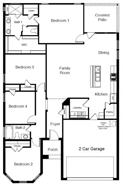 2D floor plan layout of this home in Bluestem, Rhome, TX (Image 4).