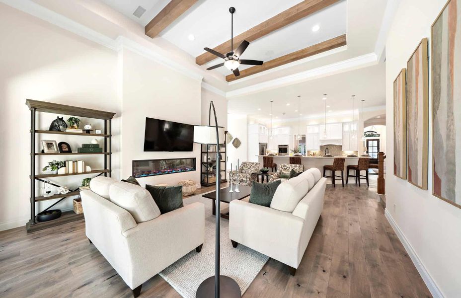 Representative furnished interior of a home built from the 3546 by Ravenna Homes in The Woodlands Hills 65′, Willis (Image 31).