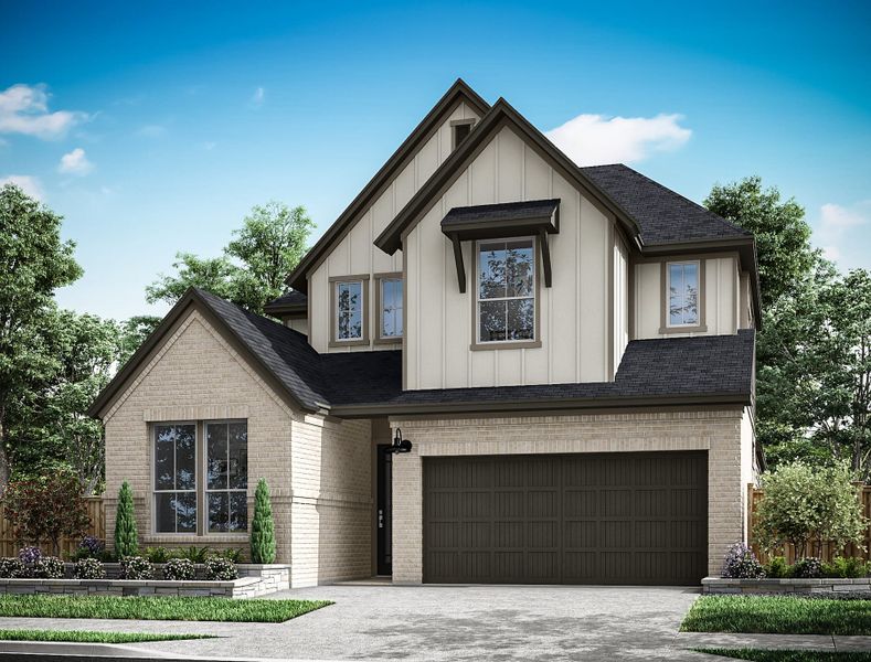 Representative exterior photo of a completed home built from the Tanager by Tri Pointe Homes in Oakhill Reserve, Tomball, TX (Image 21).