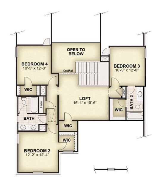 2D floor plan layout of this home in Creekside, Royse City, TX (Image 5). 2D floor plan layout of this home in Creekside, Royse City, TX (Image 5).