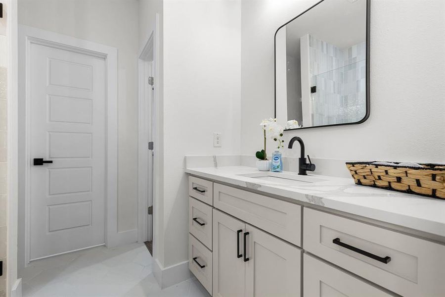 Bathroom featuring vanity