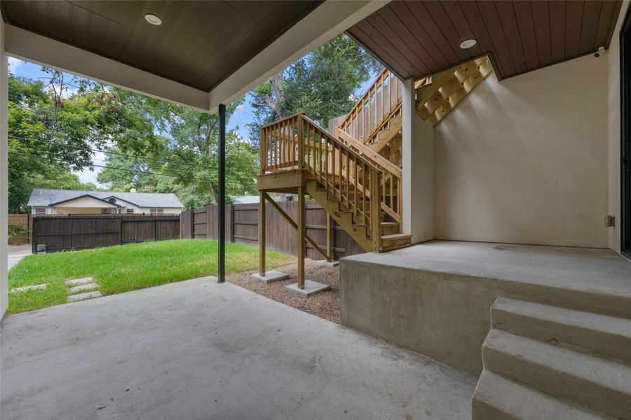 Exterior details and patio area of a home in , Austin (Image 4). Exterior details and patio area of a home in , Austin (Image 4).