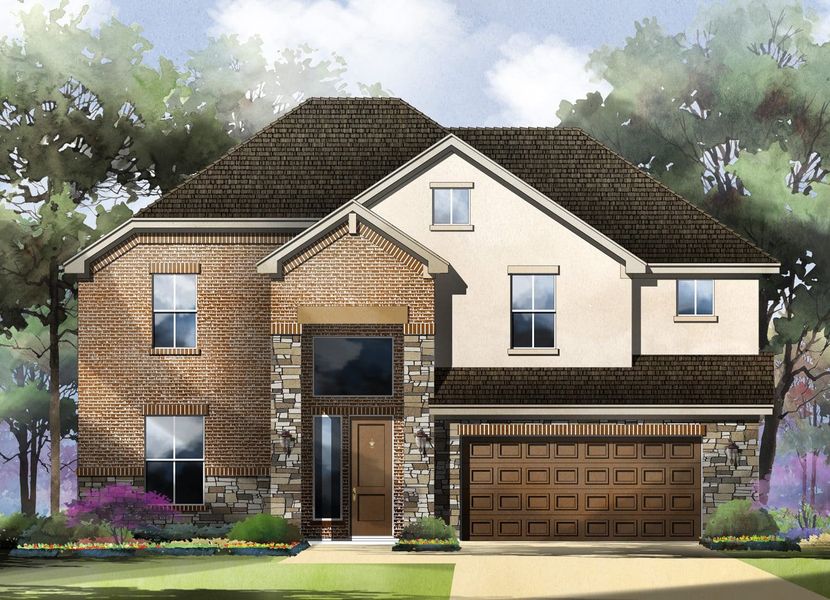 Castell Floor Plan in Parmer Ranch 60', Georgetown | Sitterle Homes Elevation B Castell Floor Plan in Parmer Ranch 60', Georgetown | Sitterle Homes Elevation B