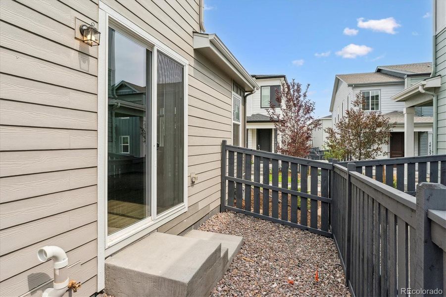 Exterior details and patio area of a home in Paired Homes at Alder Creek, Parker (Image 2). Exterior details and patio area of a home in Paired Homes at Alder Creek, Parker (Image 2).