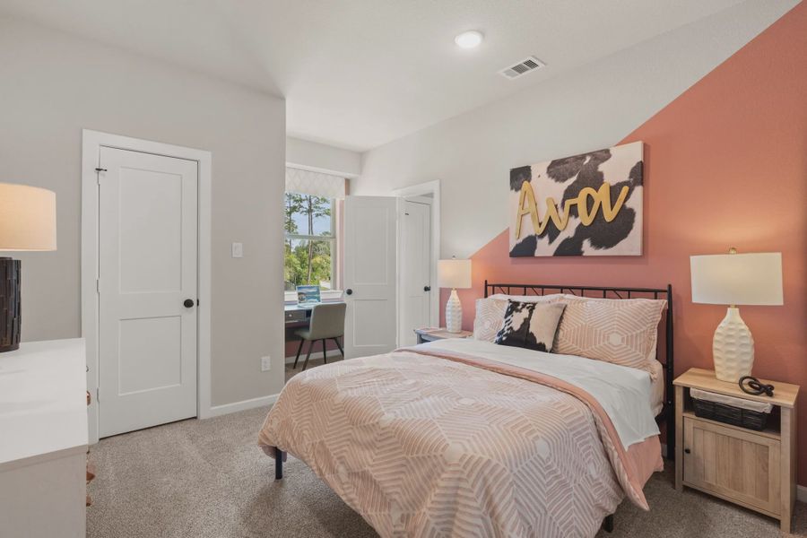 Representative furnished interior of a home built from the Chantilly by Chesmar Homes in The Woodland Hills Chateau, Willis (Image 11).
