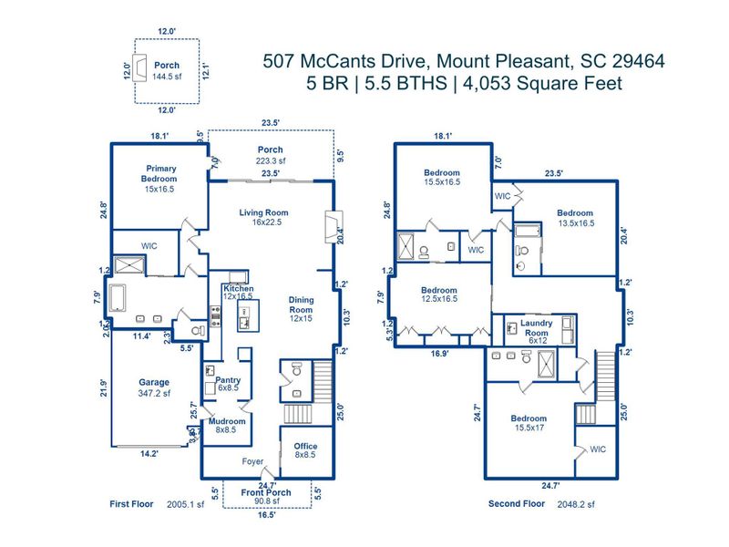 2D floor plan layout of this home in , Mount Pleasant, SC (Image 5).
