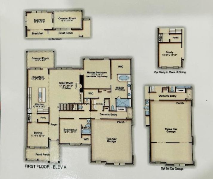 2D floor plan layout of this home in White Oak, Arlington, TN (Image 2).