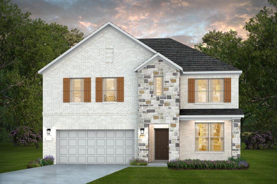 Representative exterior photo of a completed home built from the Sondra by Pulte Homes in Davis Ranch, San Antonio, TX (Image 6).