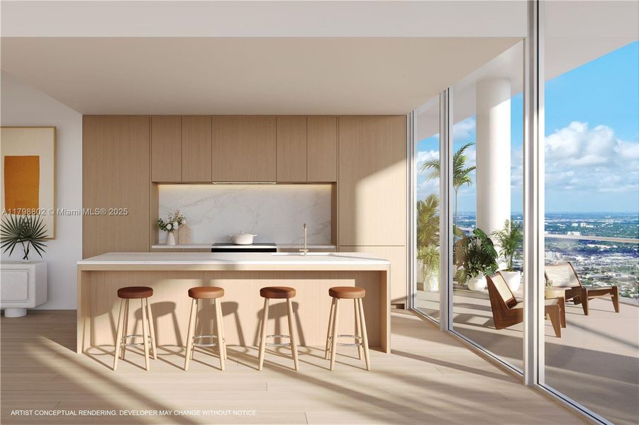 Furnished interior view inside a new home in JEM Private Residences, Miami (Image 4).