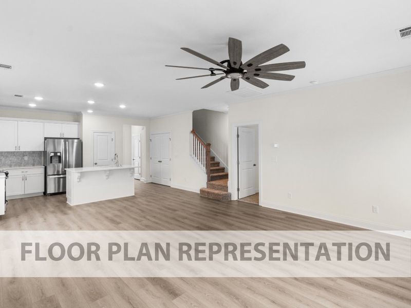 1570 Floor Plan Representation - Main Living Area and Kitchen 1570 Floor Plan Representation - Main Living Area and Kitchen