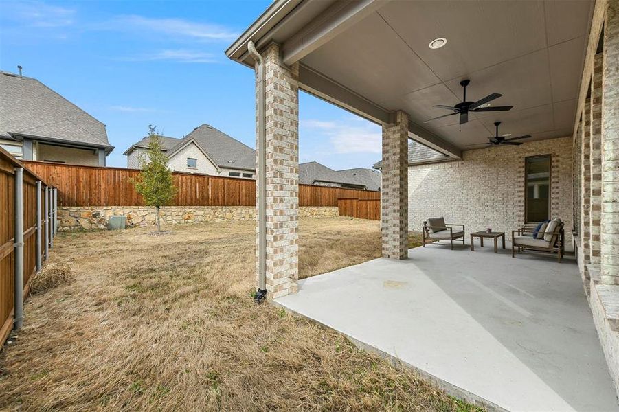 Covered patio from the first floor living room