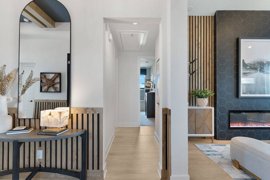 Furnished interior view inside a new home in Highland Village, Georgetown (Image 75). Furnished interior view inside a new home in Highland Village, Georgetown (Image 75).