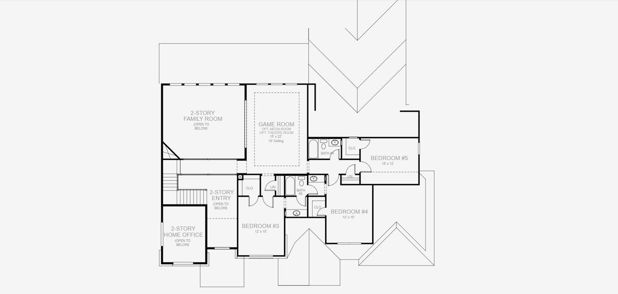 2D floor plan layout for the 4134A by Perry Homes in Johnson Ranch Half Acre, Bulverde, TX (Image 2).