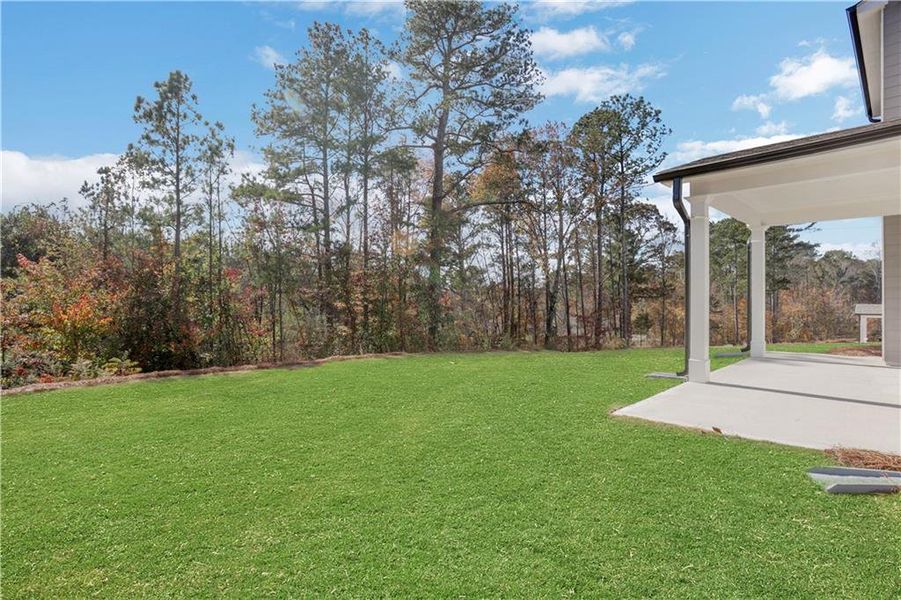 Exterior details and patio area of a home in Hillside Manor, Powder Springs (Image 19).