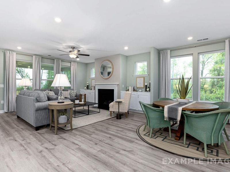 Furnished interior view inside a new home in Retreat at North Main, Lillington (Image 3). Furnished interior view inside a new home in Retreat at North Main, Lillington (Image 3).