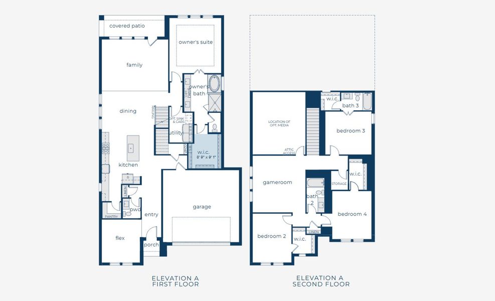 2D floor plan layout for the Juliet by Normandy Homes in Estates at Stacy Crossing, McKinney, TX (Image 3). 2D floor plan layout for the Juliet by Normandy Homes in Estates at Stacy Crossing, McKinney, TX (Image 3).