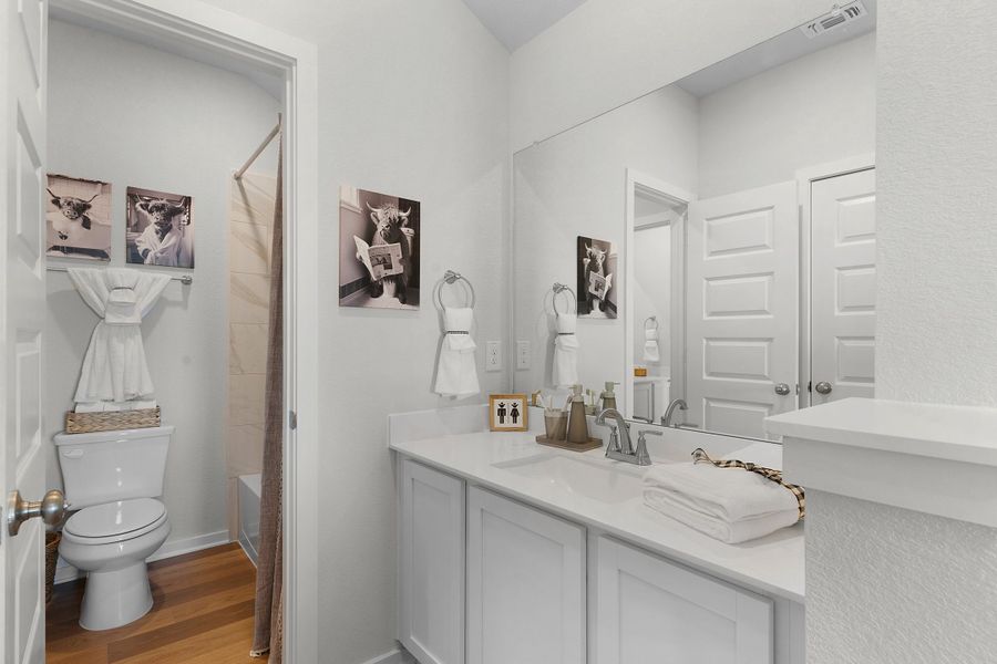 Representative furnished interior of a home built from the Windsor – 45′ Lot by Chesmar Homes in Bridgeland, Cypress (Image 16).