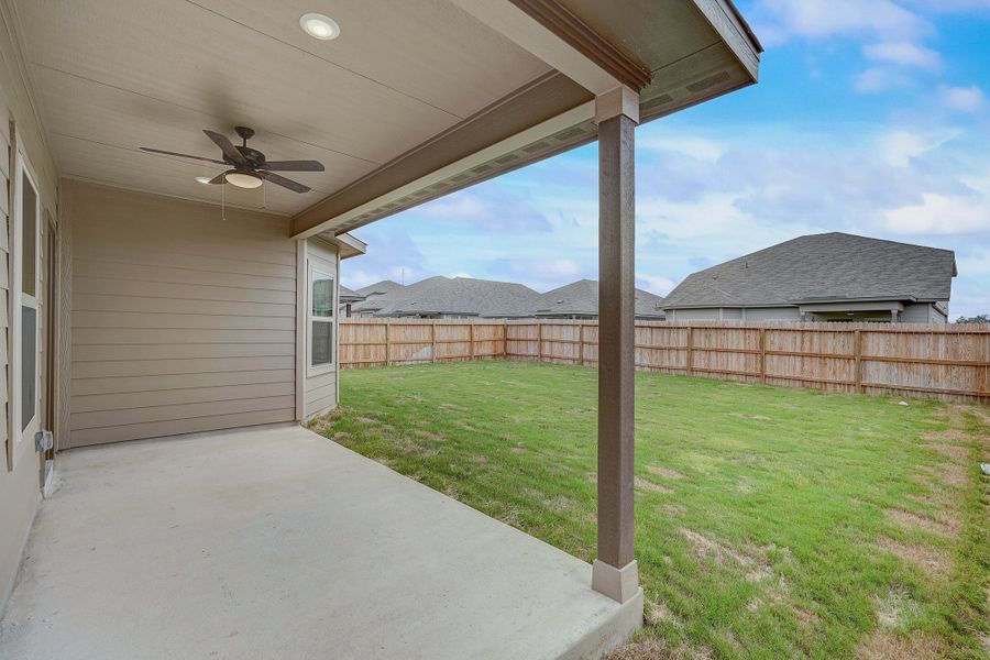 Backyard in the Pearl floorplan at a Meritage Homes community.