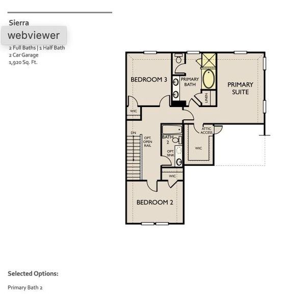 2D floor plan layout of this home in Covered Bridge, Hutto, TX (Image 5).