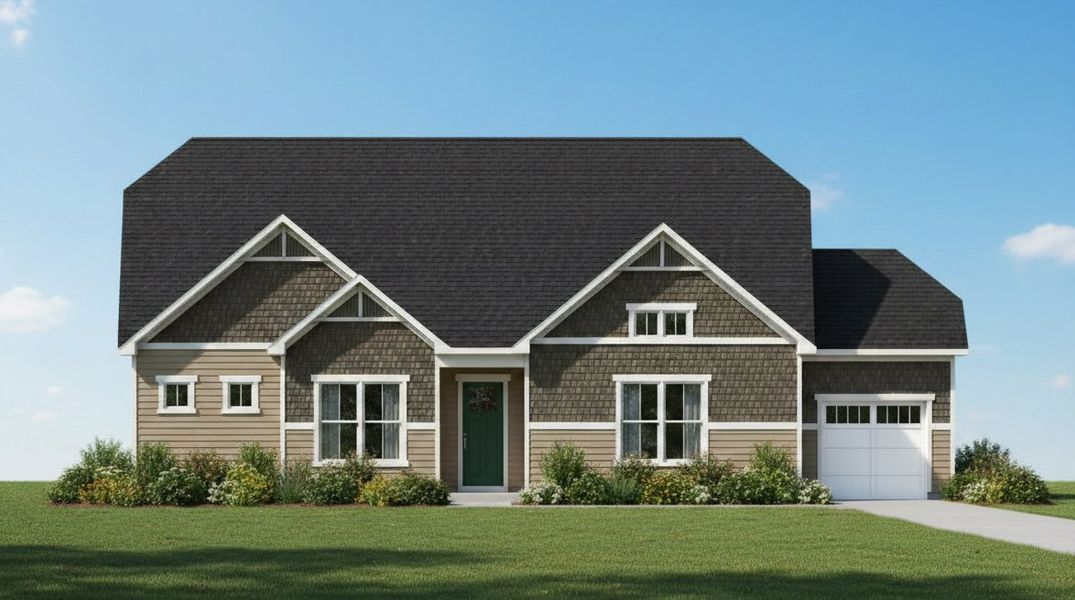 Representative exterior photo of a completed home built from the Madison by Acrew Homes in Country Club Creek, Ayden, NC (Image 7). Representative exterior photo of a completed home built from the Madison by Acrew Homes in Country Club Creek, Ayden, NC (Image 7).