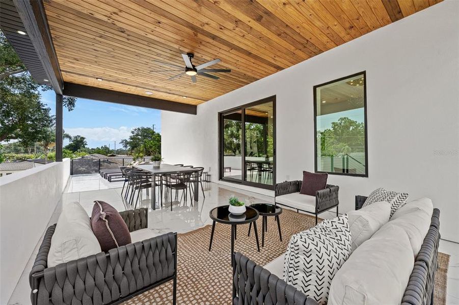 Exterior details and patio area of a home in , Tampa (Image 40).