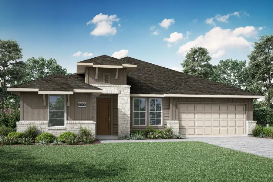 Representative exterior photo of a completed home built from the Bryson by Tri Pointe Homes in LaPrelle, Haslet, TX (Image 2). Representative exterior photo of a completed home built from the Bryson by Tri Pointe Homes in LaPrelle, Haslet, TX (Image 2).