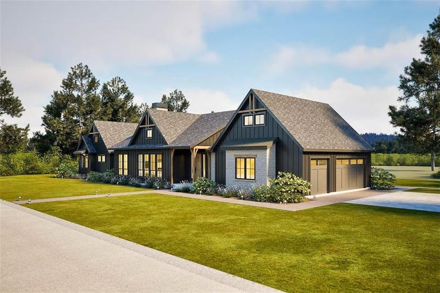 Front exterior of a new home in , Cartersville, GA, highlighting curb appeal (Image 1).