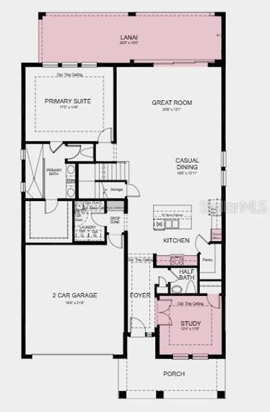 2D floor plan layout of this home in Ardisia Park, New Smyrna Beach, FL (Image 5).