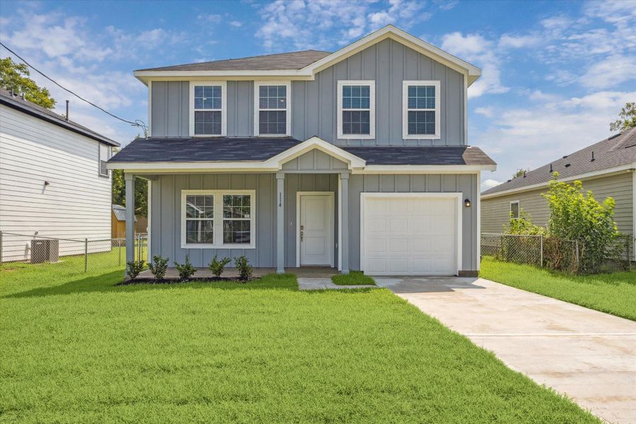 Front exterior of a new home in , Texas City, TX, highlighting curb appeal (Image 15). Front exterior of a new home in , Texas City, TX, highlighting curb appeal (Image 15).