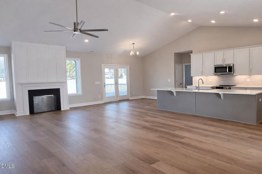 Living room and kitchen Living room and kitchen