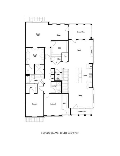 2nd Floor - Right End Unit