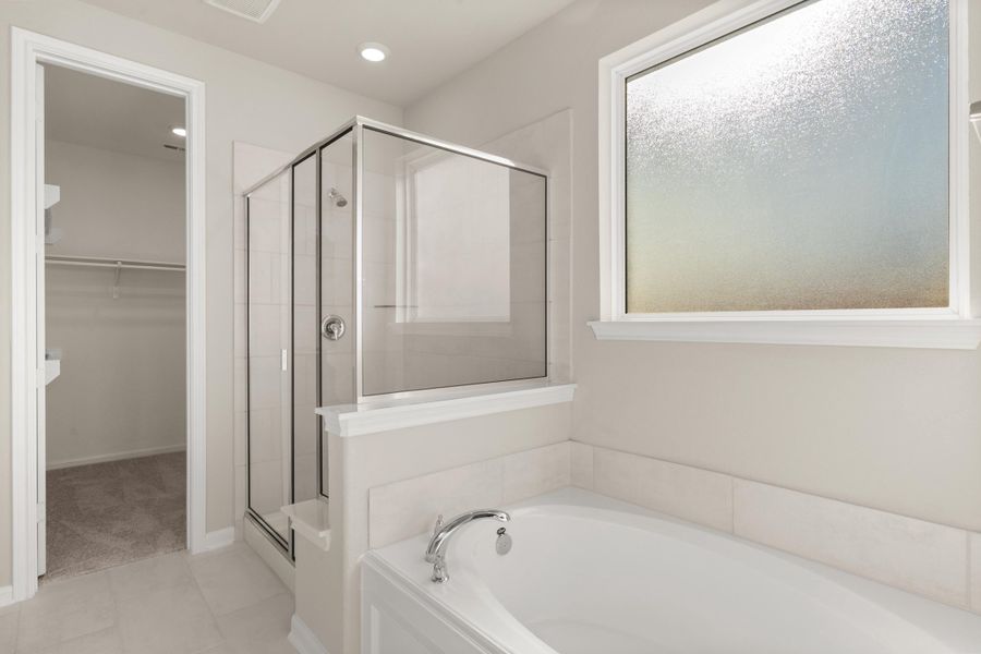 Primary bath. Note: Sample product photo - actual exterior and interior selections may vary by homesite