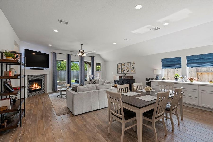 You can see how open the kitchen, dining and family room are