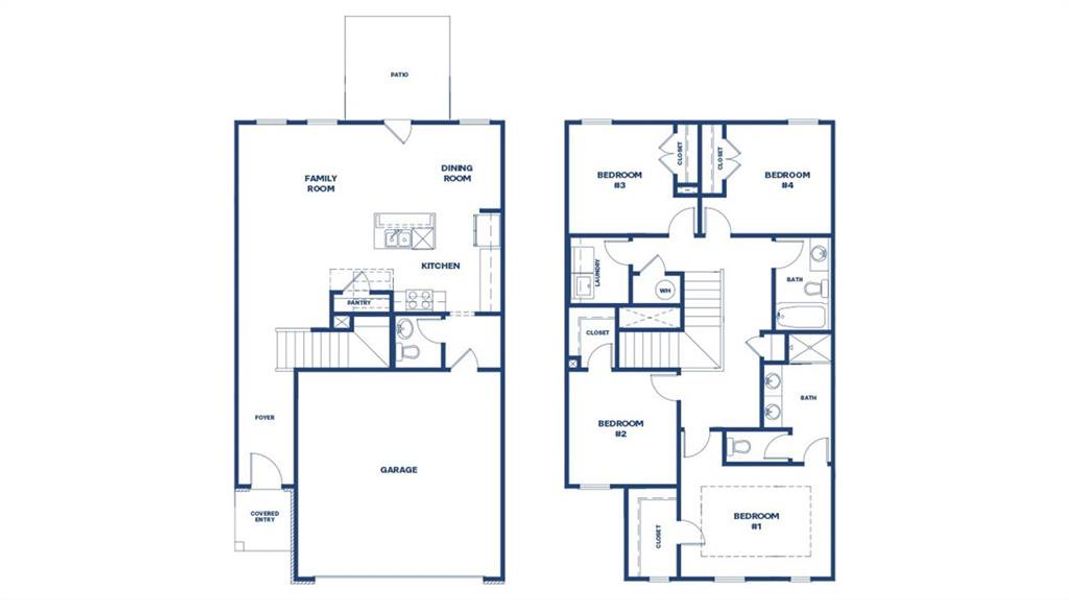 2D floor plan layout of this home in Brookland Commons, Monroe, GA (Image 4).