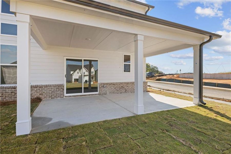 Exterior details and patio area of a home in The Estates at Gainesville Township, Gainesville (Image 9). Exterior details and patio area of a home in The Estates at Gainesville Township, Gainesville (Image 9).