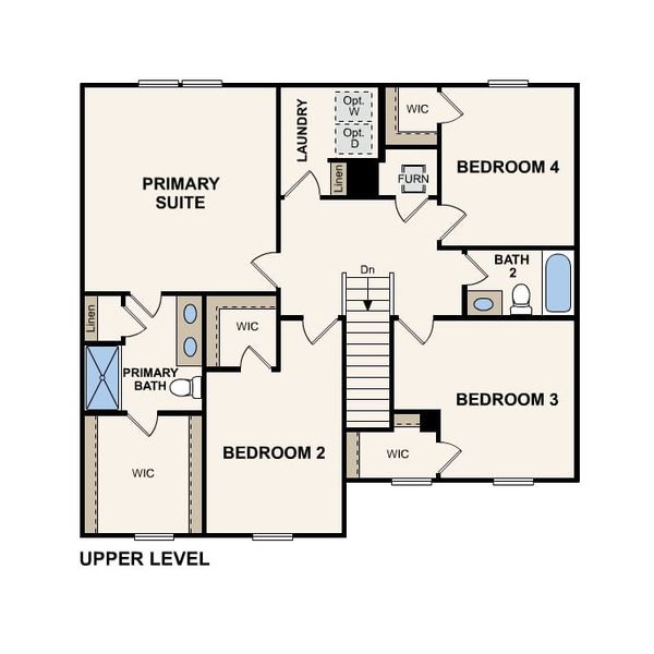 2D floor plan layout for the Essex by Century Complete in Villages at Huntcliff, Hogansville, GA (Image 4).