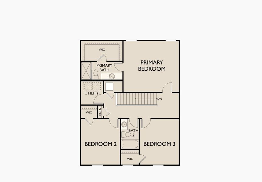 2D floor plan layout of this home in Landings at Mount Olive, Polk City, FL (Image 2).