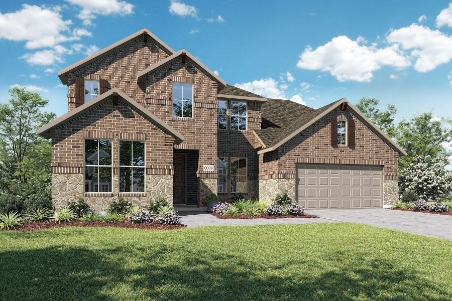 Representative exterior photo of a completed home built from the Logan by Tri Pointe Homes in Painted Tree, McKinney, TX (Image 16).