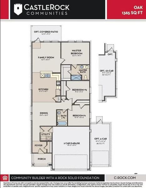 2D floor plan layout of this home in Colony at Pinehurst, Pinehurst, TX (Image 3).