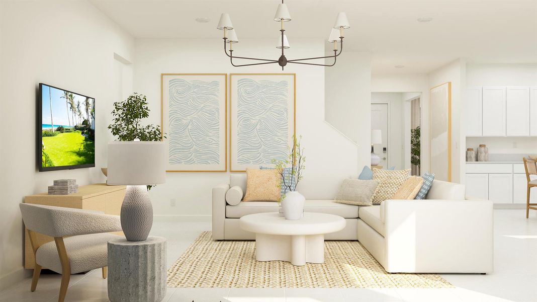Furnished interior view inside a new home in Estates of Boynton Waters, Boynton Beach (Image 2).